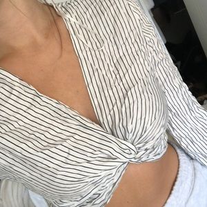 Topshop striped crop top